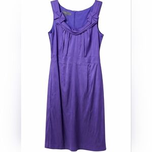 Donna Ricco Vibrant Blue Midi Satin Dress Sz 10 NWT